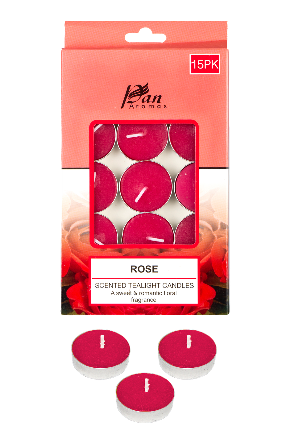 Pan Aromas Scented Tealight Candle | Rose