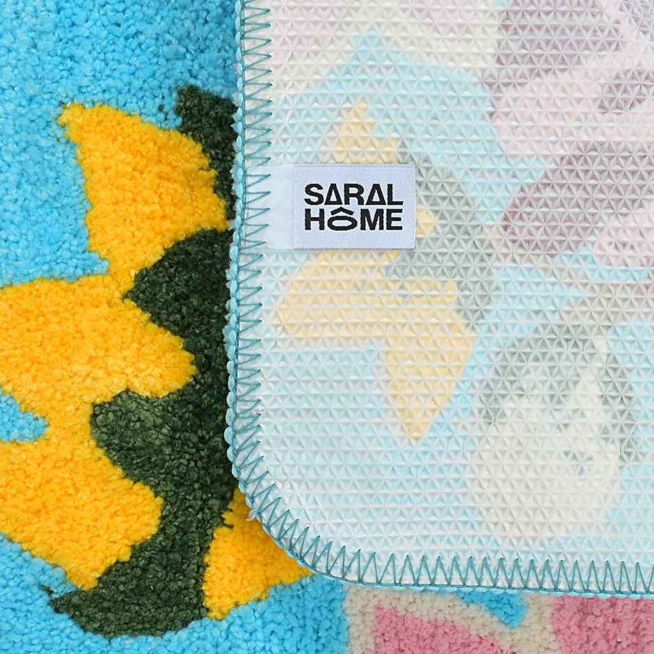 Saral Home Nature Super Soft Microfibre Bath Mat 38x60 cm Anti Skid Green
