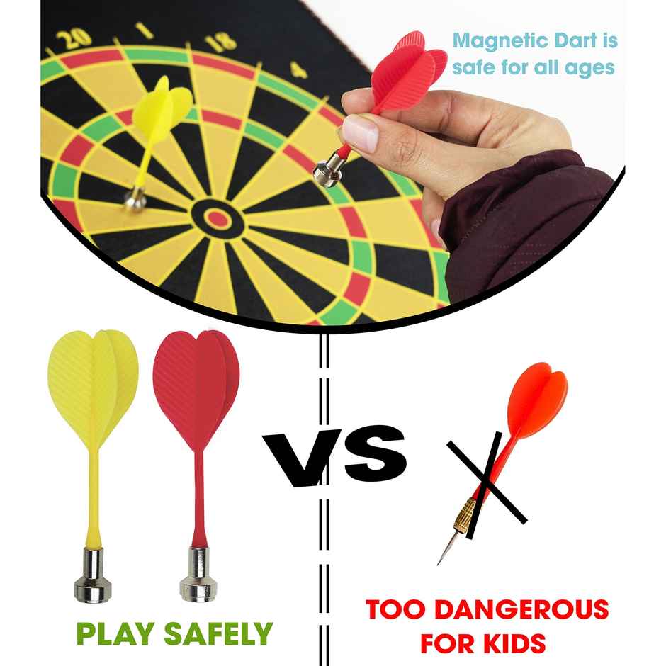 Hamleys Double sided Magnetic Dart Board Game with 6 Magnetic darts Multicolor 3Y+