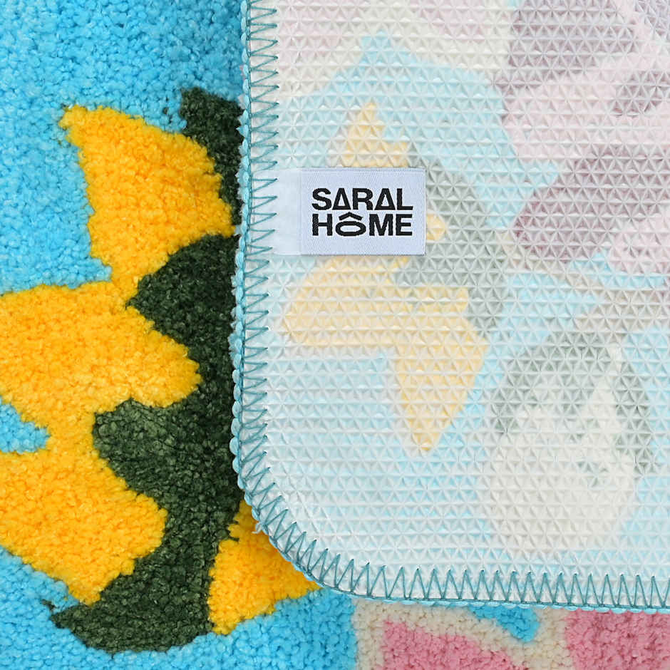 Saral Home Nature Super Soft Microfibre Bath Mat 38x60 cm Anti Skid Green