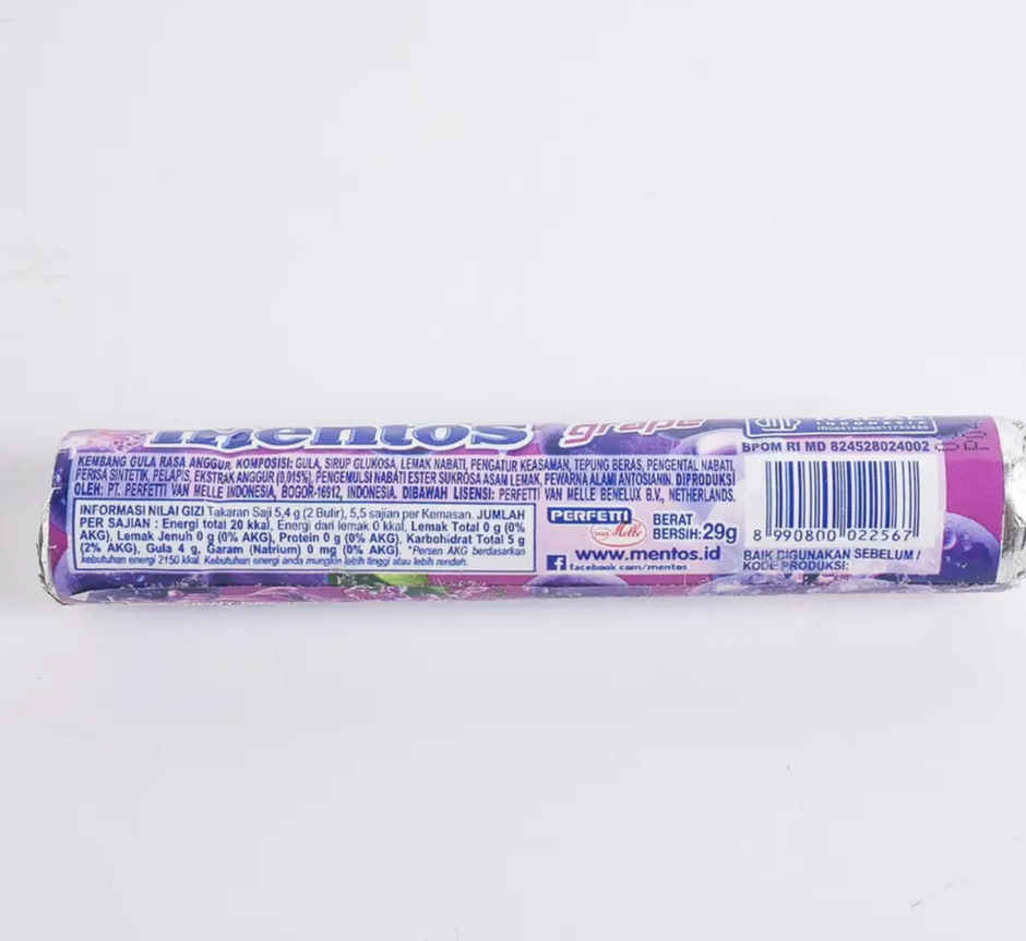 Mentos Grape Candy Roll