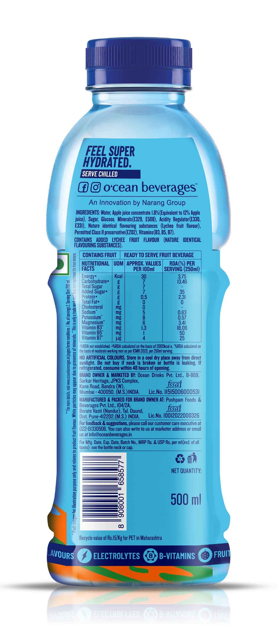 O'cean Lively Lychee Flavoured Water