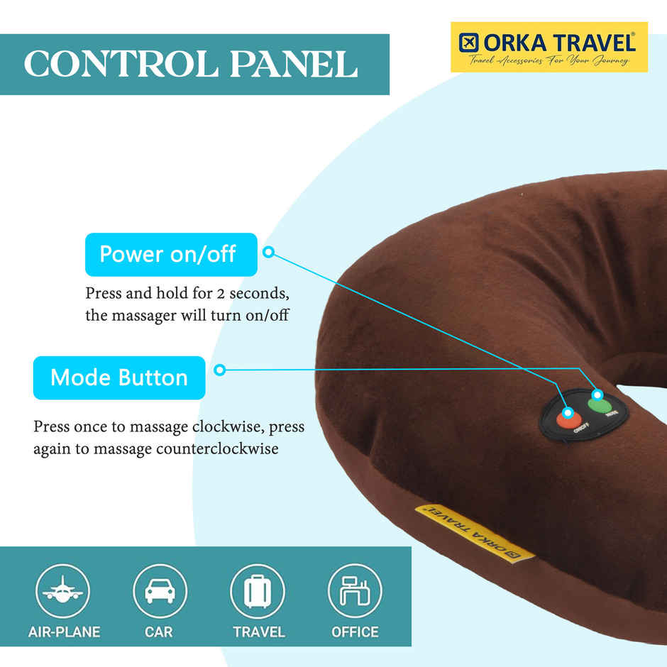 ORKA Unisex Solid Spandex Neck Pillow | Brown - M