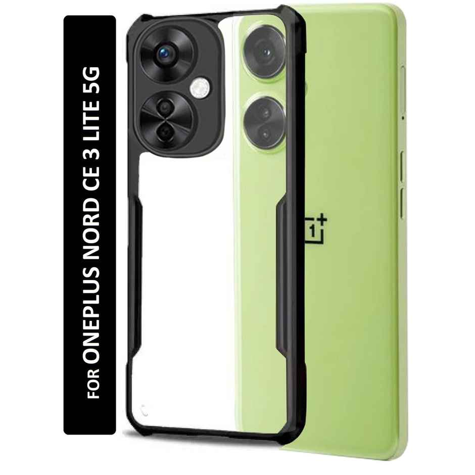 Kwine Case Oneplus Nord Ce 3 Lite Back Cover - Black Bordered Transparent Case