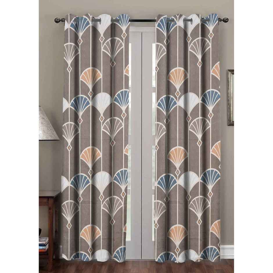 BAY6 Polyester Long Door Curtains - Set of 2 - (8x4 ft) - Multicolor