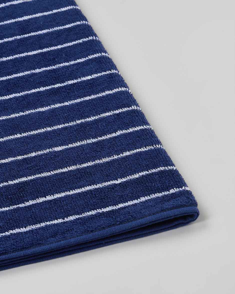 Himeya Pin Stripe 350 GSM Cotton Bath Towel | Twilight Blue