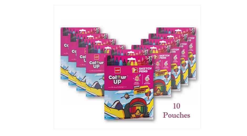 Cello ColourUp 12 Sketch Pens (Return Gift Pack of 10)|Kanjak Gift Set