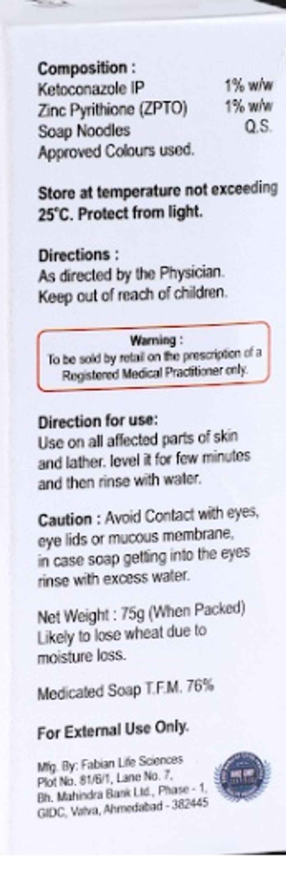 Genericart Ketoconazole 1% W/W + Zpto 1%W/W Soap