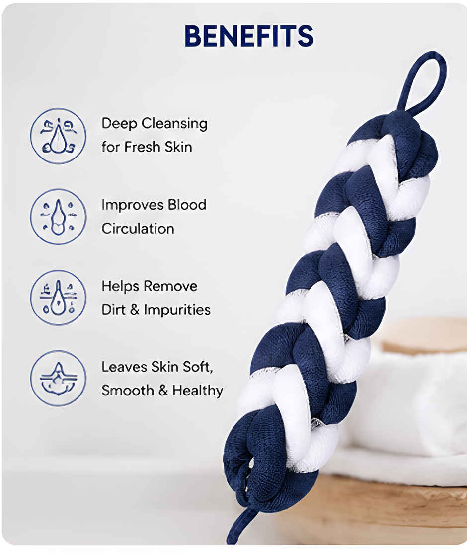 Bronson Professional Loofah Belt Back Scrubber for Bathing Body Exfoliation-Design & Color May Vary