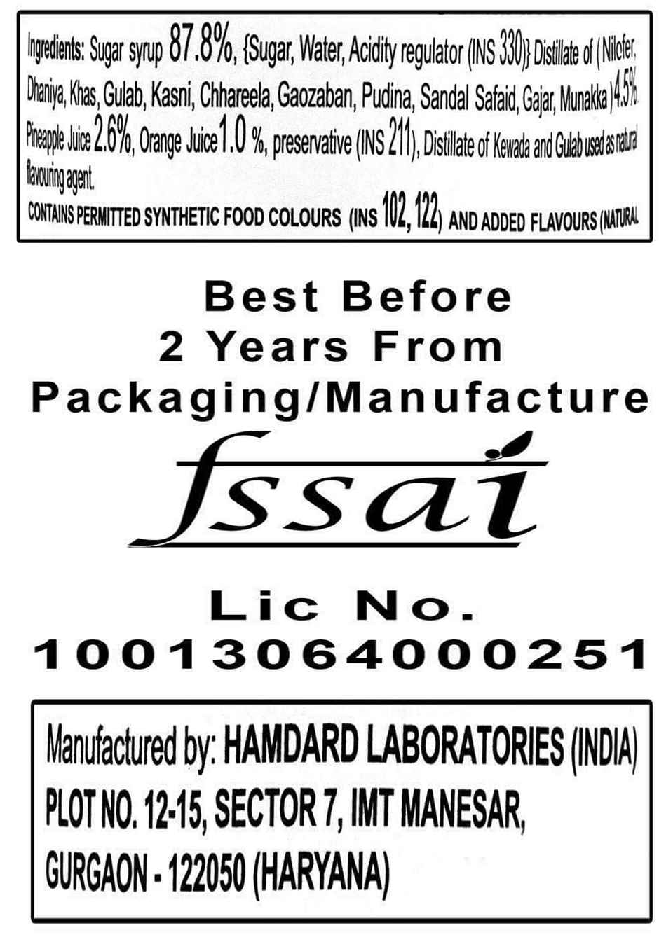 Hamdard Rooh Afza Rose Sharbat