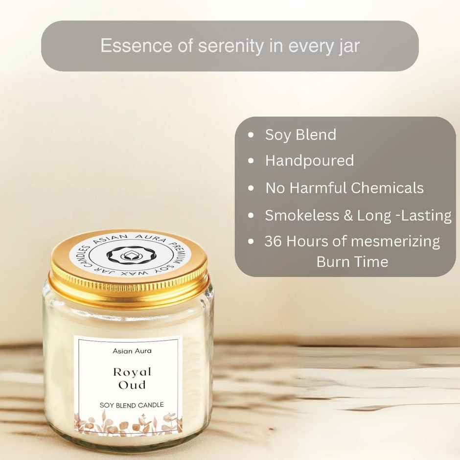 Asian Aura Scented Glass Jar Candle | Royal Oud