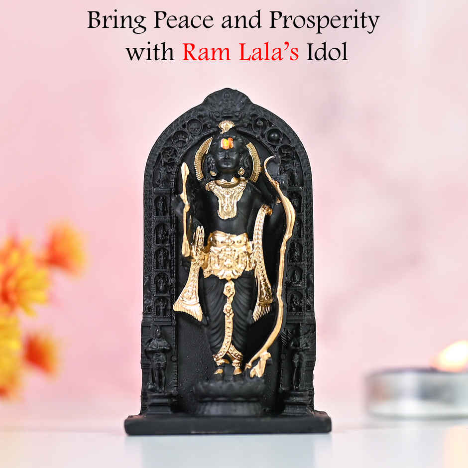 Ram Lalla Idol Showpiece | Handcrafted Resin Lord Ram for Pooja, Home Decor & Gift | HINDCRAFT