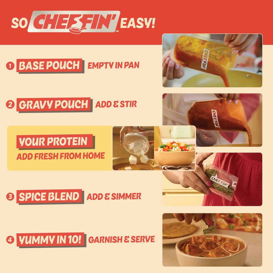 Cheffin' Shahi Paneer Masala | Add Fresh Paneer | Serves 2-3 | Ready in 10 Min