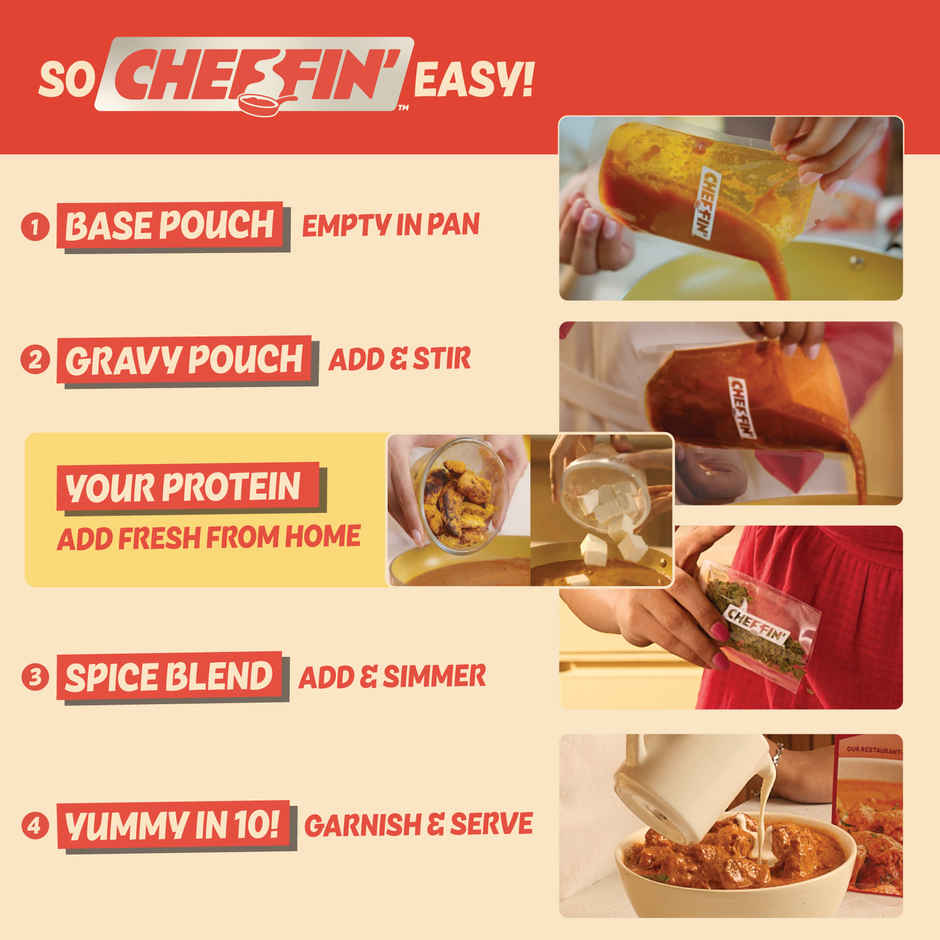 Cheffin' Butter Chicken Masala | Add Fresh Chicken | Serves 2-3 | Ready in 10 Min