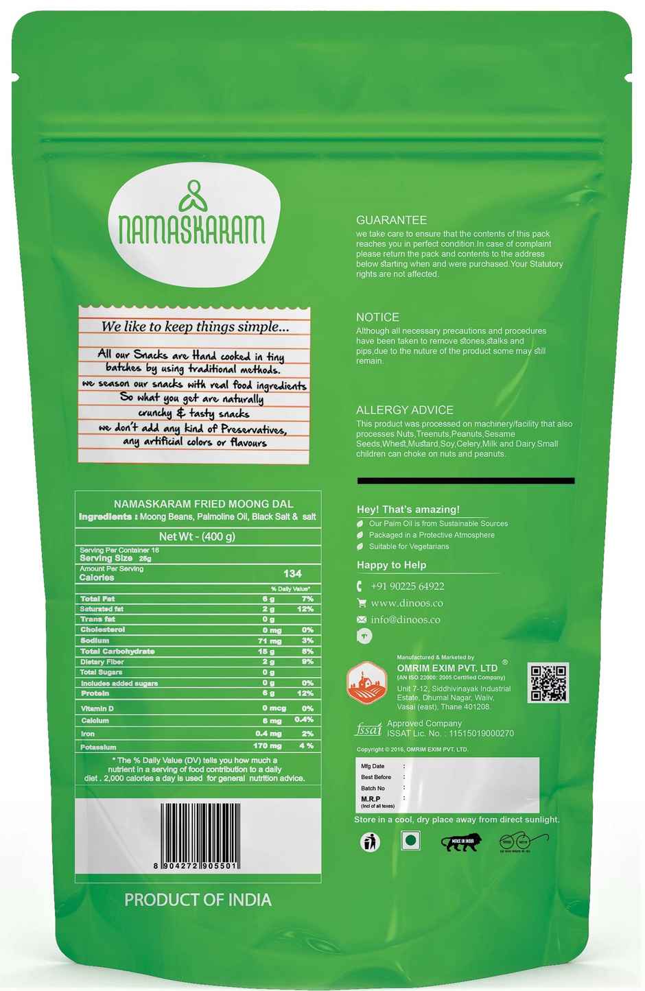 Namaskaram Fried Moong Dal