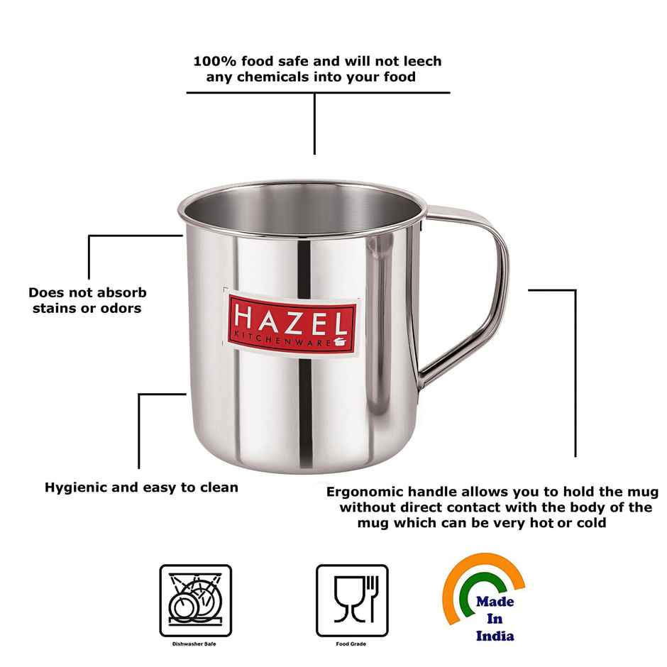 HAZEL 900 ml Stainless Steel Mug - Multipurpose | Strong and Sturdy for Camping or Home