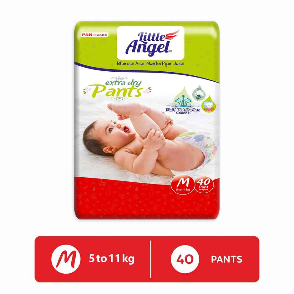 Little Angel Extra Dry Baby Pants Diaper | Medium | 40 Count