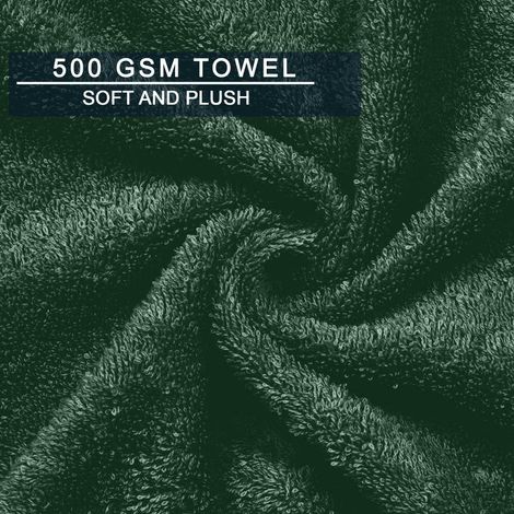 BAY6 100% Cotton Hand Towels - 60 cm x 40 cm | 500 GSM - Olive Green - Set of 2