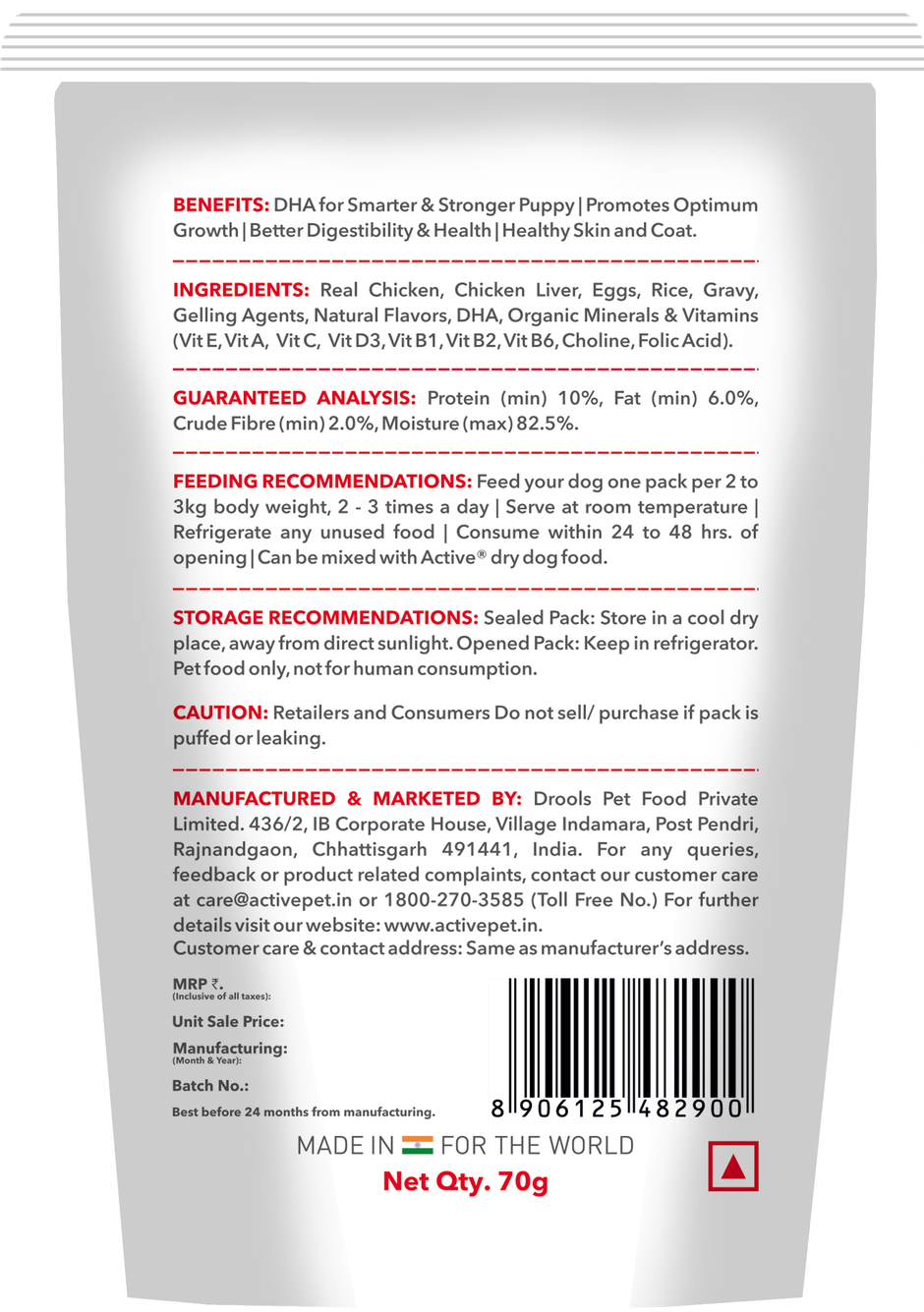 Active Adult Gravy Wet Dog Food Chicken Liver and Real Chicken