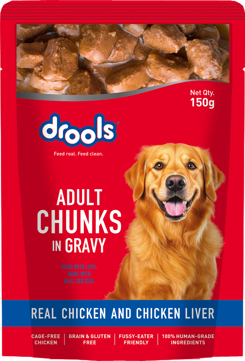 Drools Adult Wet Dog Food - Real Chicken & Liver Chunks in Gravy