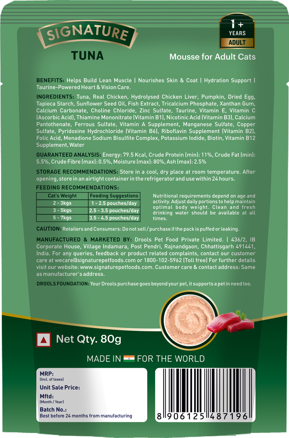 Signature Grain Zero Tuna Mousse Adult Cat Wet Food