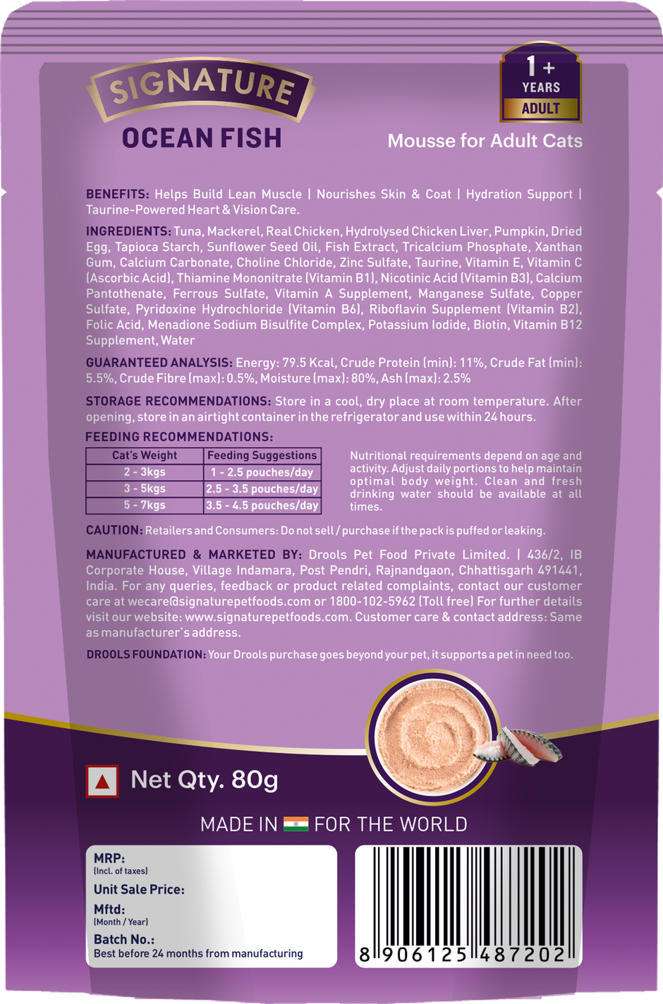 Signature Grain Zero Ocean Fish Mousse Adult Cat Wet Food