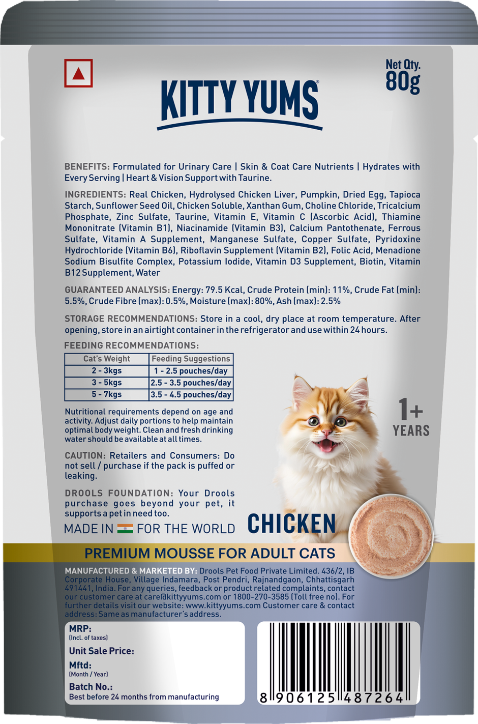 Kitty Yums Chicken Mousse Adult Cat Wet Food