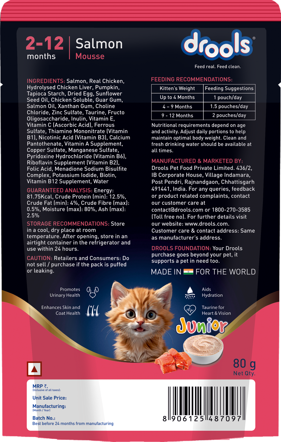 Drools Salmon Mousse Kitten Wet Food