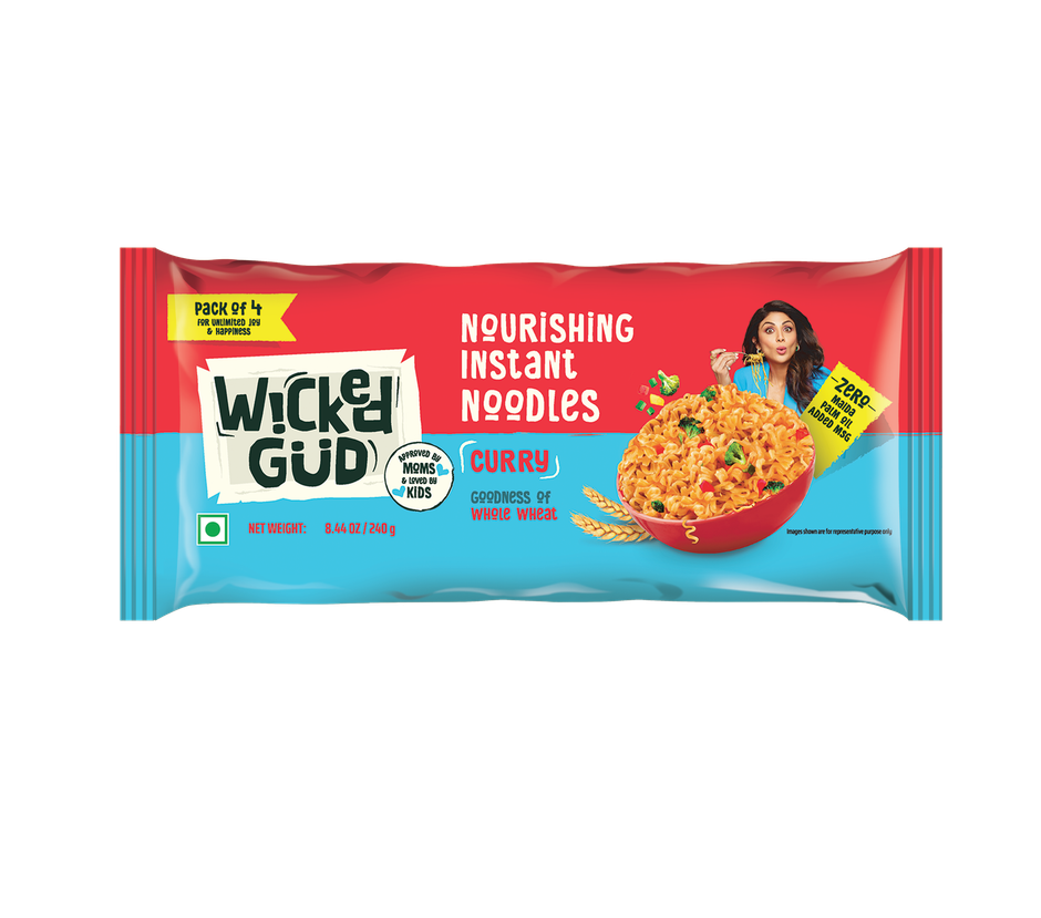 WickedGud Whole Wheat Curry Noodles | No Maida | No Palm Oil | Source of Protein