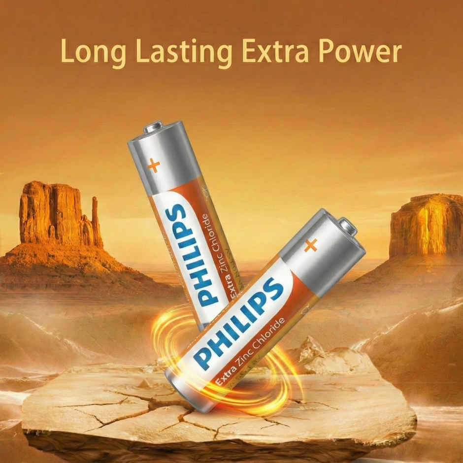 Philips AA Zinc Chloride Battery | 1.5V | Long Lasting | Leak Resistant