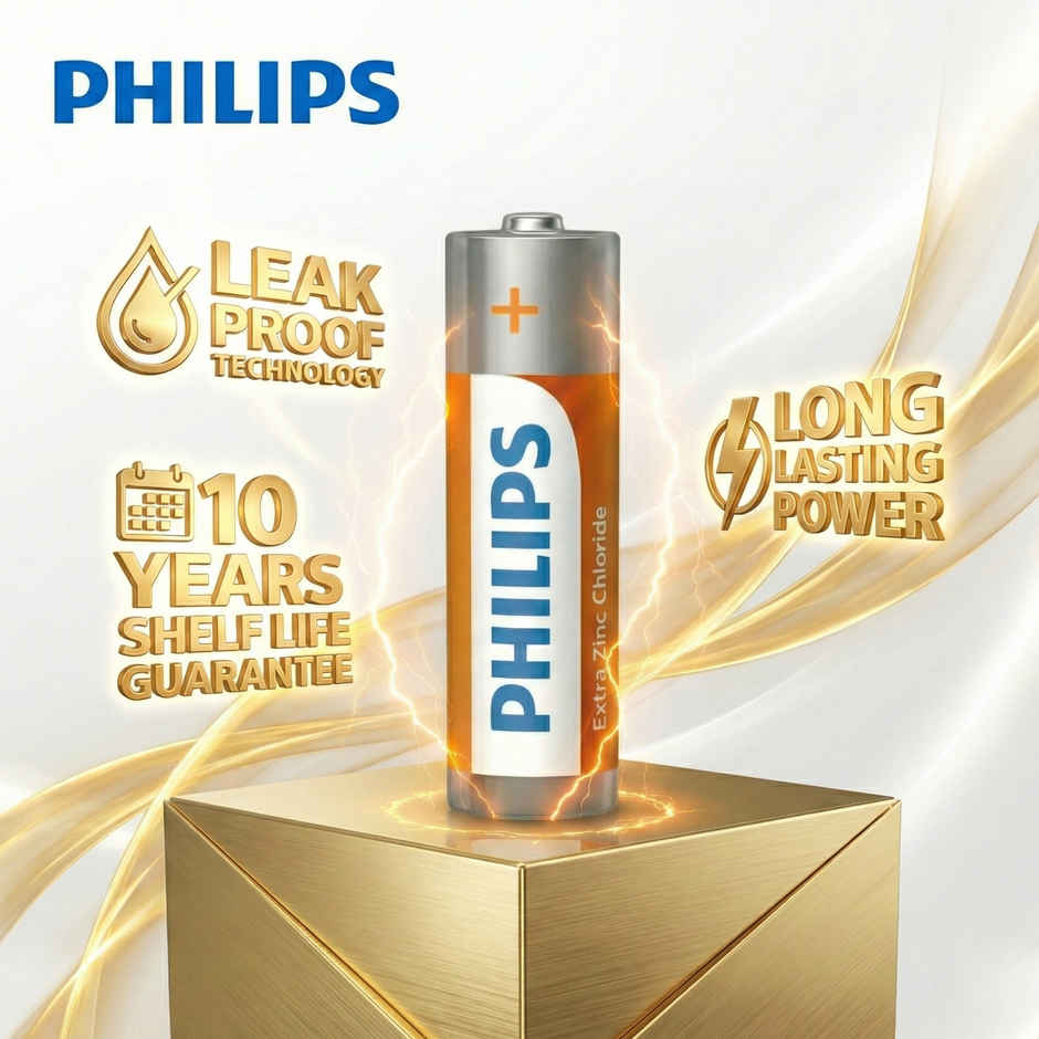 Philips AA Zinc Chloride Battery | 1.5V | Long Lasting | Leak Resistant