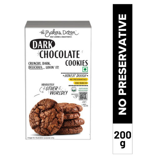 The Baker's Dozen Dark Chocolate Flavoured Biscuits Cookies | Made with Pure Chocolate | Artificial Colour-free