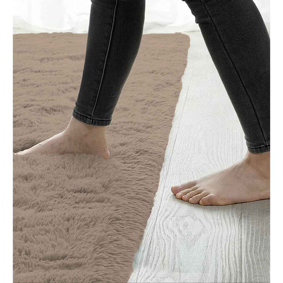 Casacraft by Pepperfry Taupe Solid Polyester AntiSkid Door Mat | 76 x 46 cm