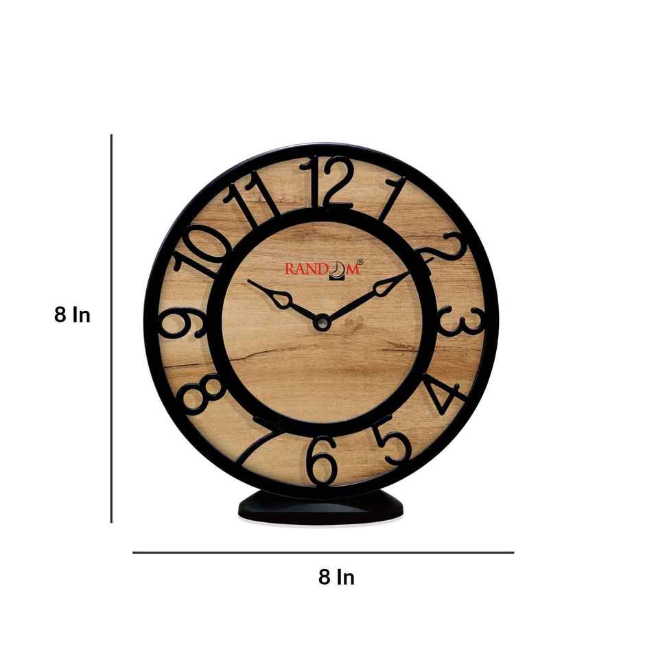 CasaCraft Pepperfry Wall Cum Table Clock 8 inch Brown Artisan Contemporary Design for Decor Home