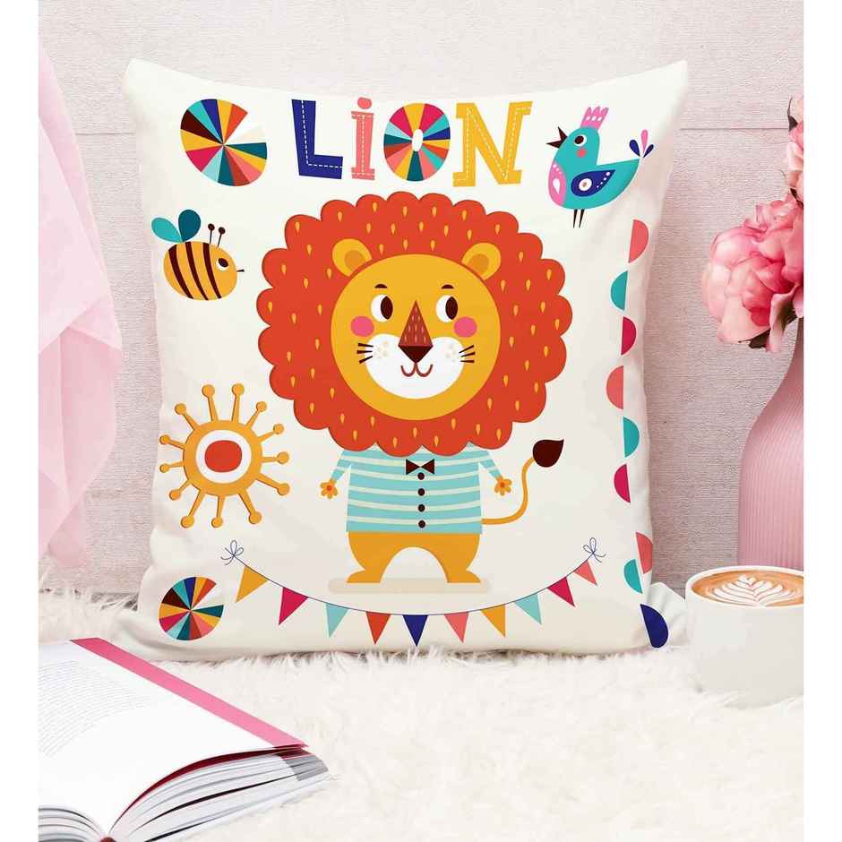 CasaCraft Pepperfry Multicolor Cotton Canvas Animal 16x16 inches Cushion Covers
