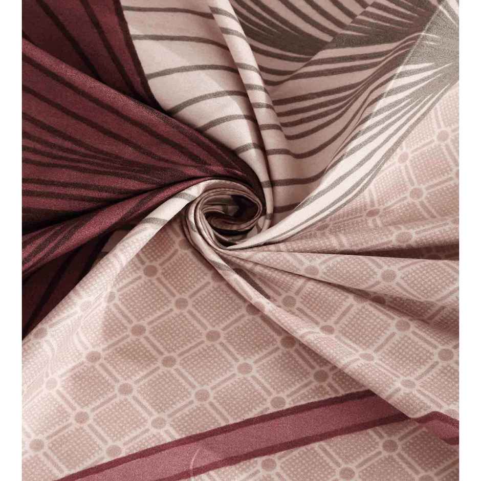 CasaCraft Pepperfry King Size Flat Bedsheet Set with 2 Pillow Covers, Beige Floral 300 Thread Count