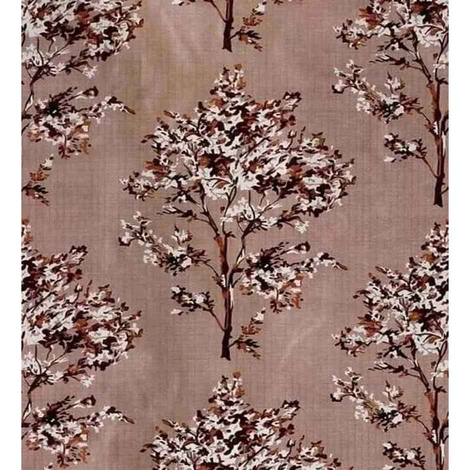 CasaCraft Pepperfry 7ft Set of 3 Polyester Semi-Sheer Brown Floral Solid Mix Eyelet Door Curtain