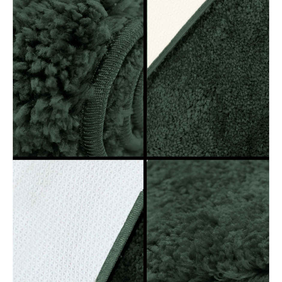 Casacraft by Pepperfry Microfibre Anti- Skid Door Mat | 43 x 31 cm | Green Solid