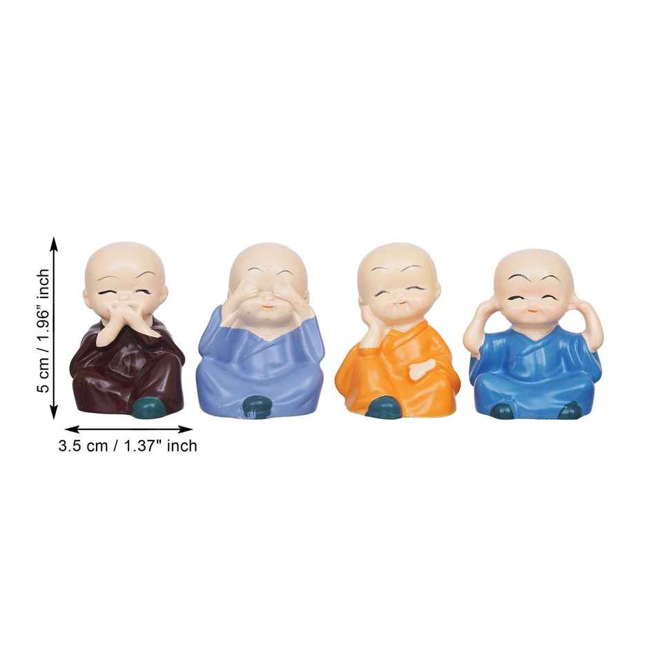 Casacraft by Pepperfry Baby Monk Figurines | Set of 4