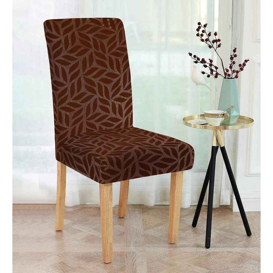 CasaCraft Pepperfry Reversible Stretchable Chair Cover | Brown Square | 15x19 Inch | Geometric
