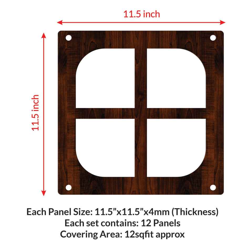 Casacraft by Pepperfry Walnut Engineering Wood Hanging Room Divider - Pack Of 12