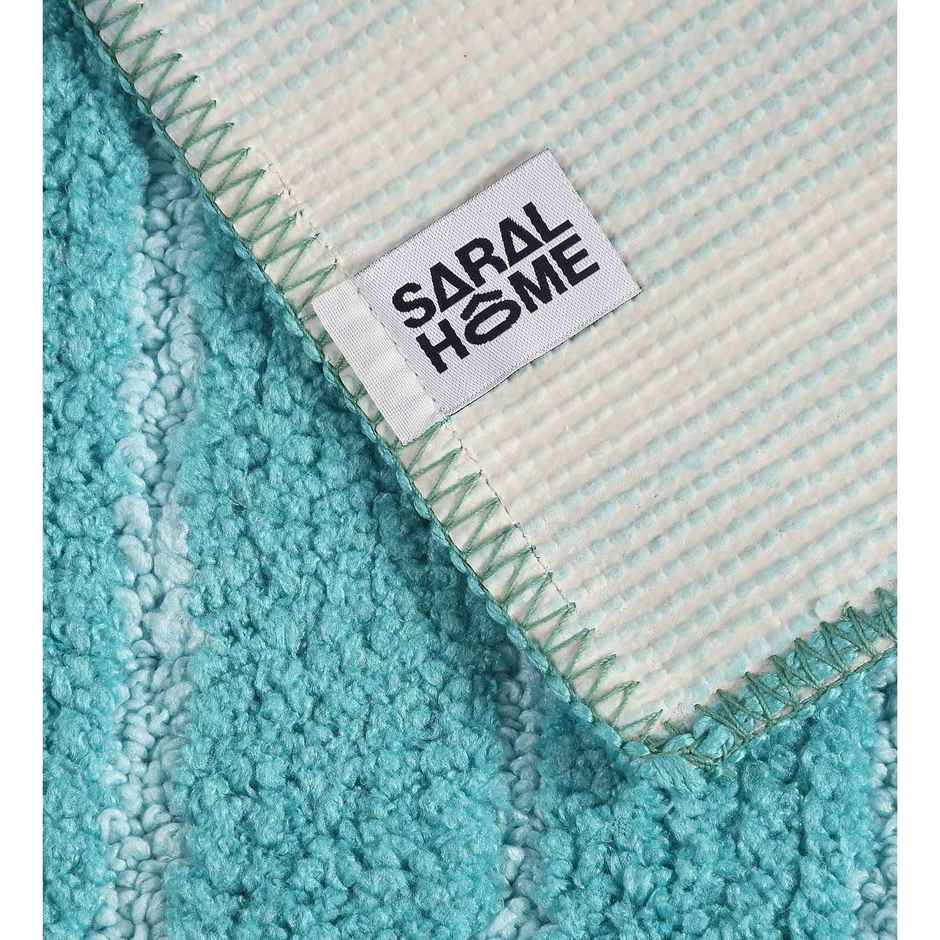 Saral Home Microfiber Anti-Slip Door/Bath Mat | Green - 40 x 58 cm
