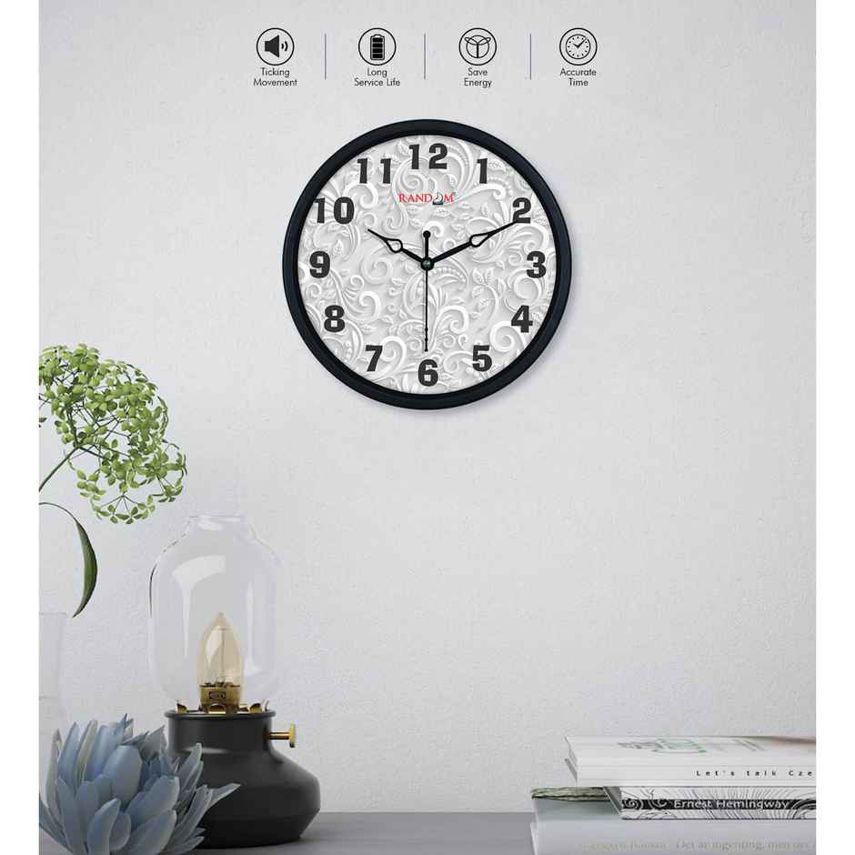 Casacraft by Pepperfry Wall Clock | White Floral Design