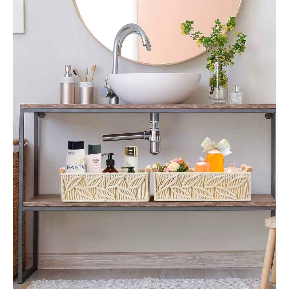 Casacraft by Pepperfry Desk Organizers | Beige | Set of 2