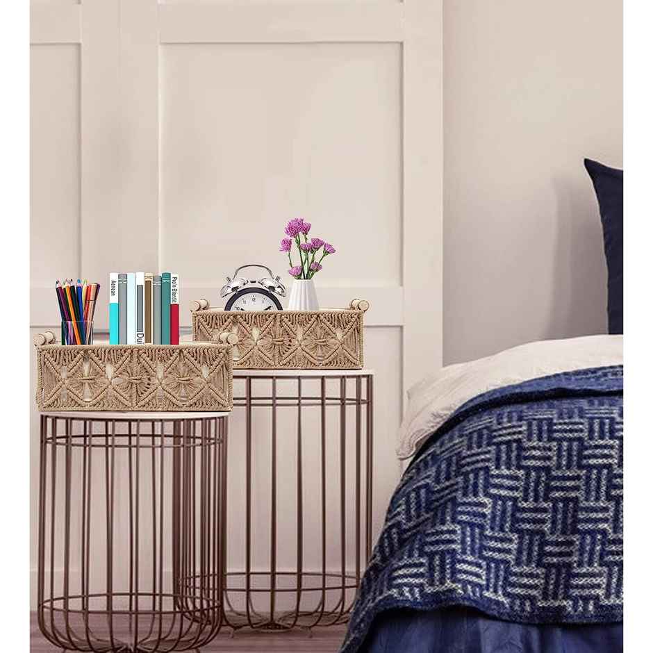 Casacraft by Pepperfry Desk Organizers | Light Brown | Set of 2