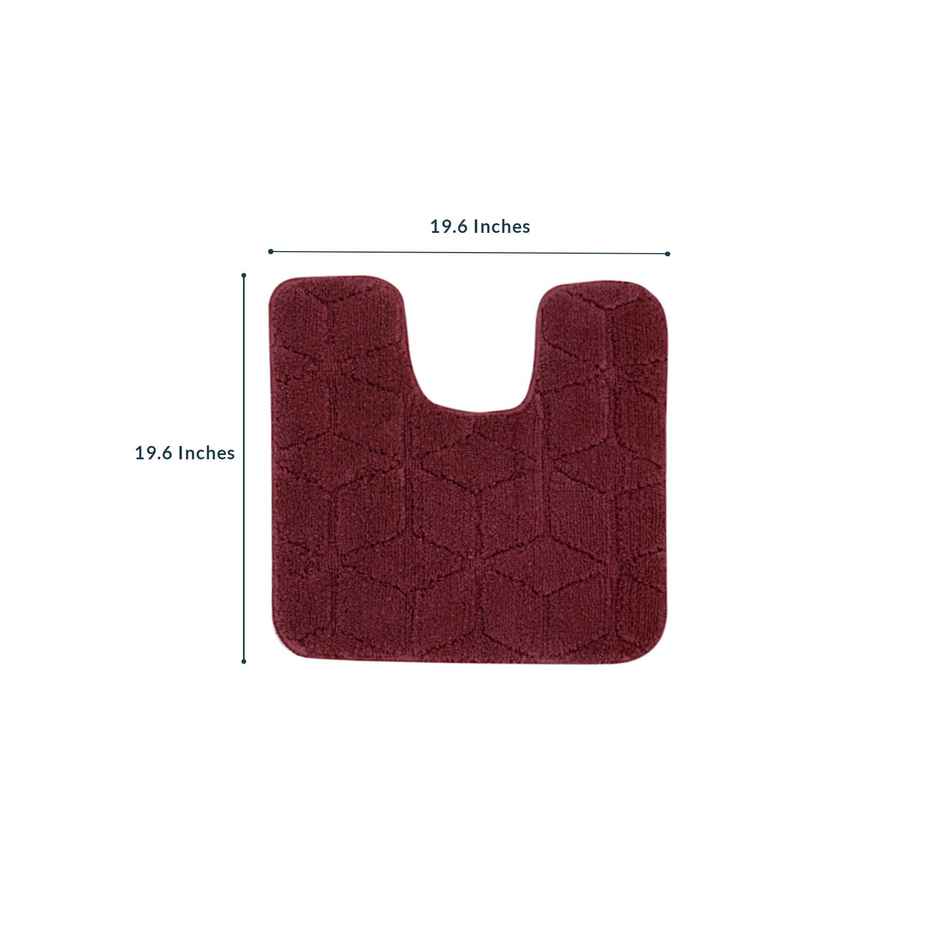 Casacraft by Pepperfry Bath Mat Combo - 32 x 20 Inches Anti-skid | Red