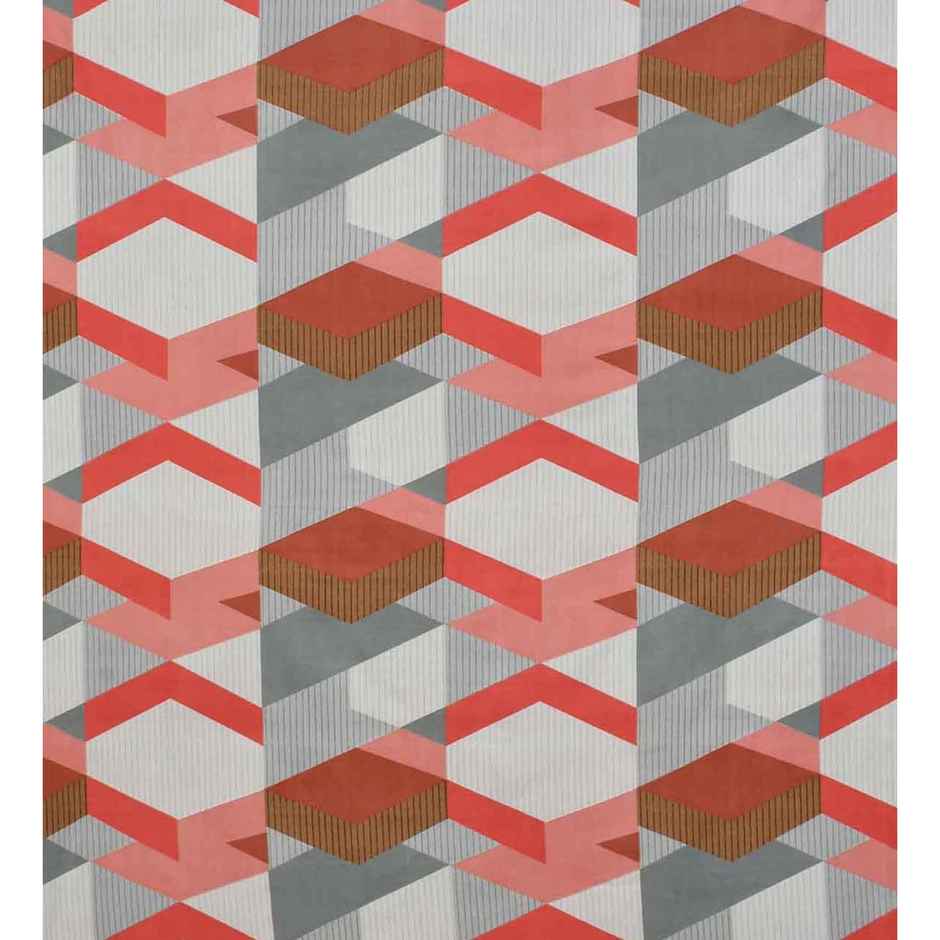 Casacraft by Pepperfry Red Abstract 210 TC Microfibre Single Bedsheet With 1 Pillow Cover