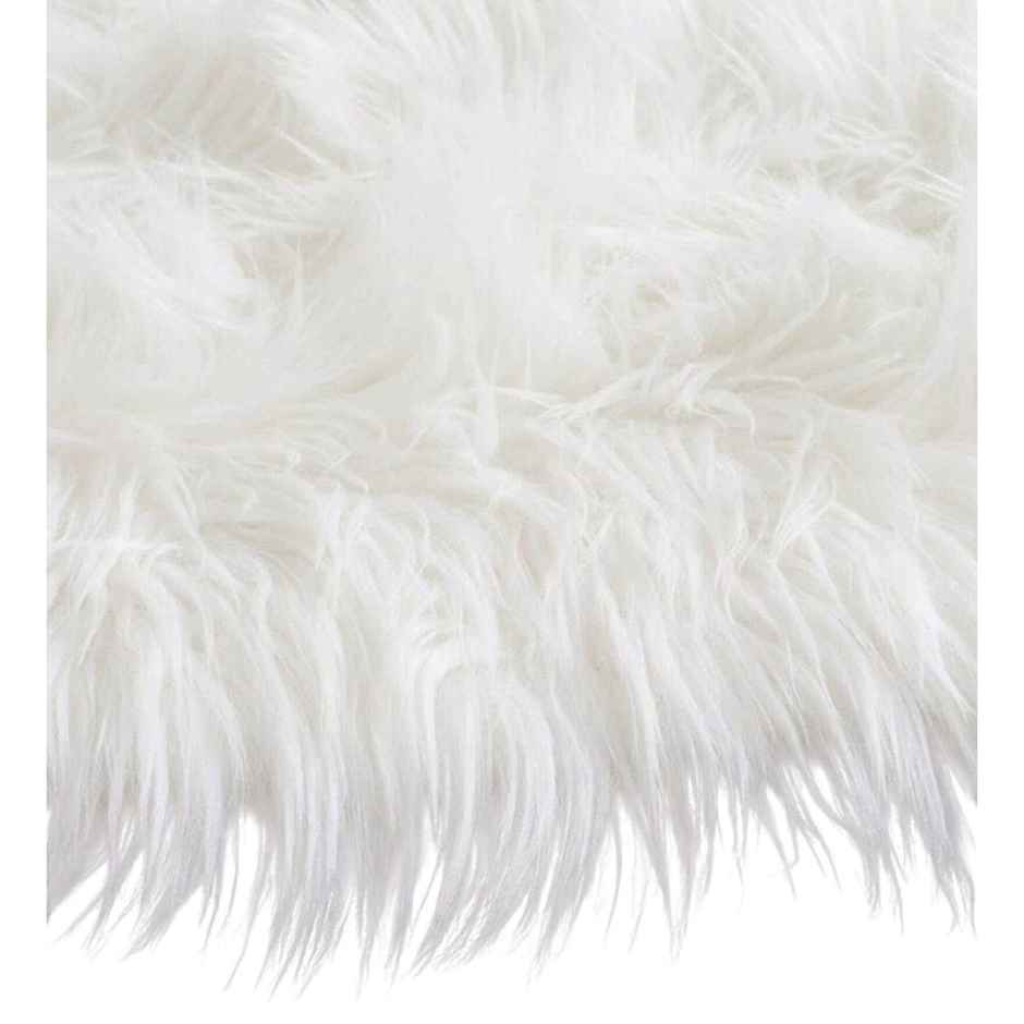 CasaCraft Pepperfry Carpet, 2.46 Feet White Polyester Shaggy Carpet Home Decor Kitchen Rug