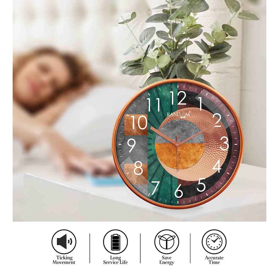 CasaCraft Pepperfry Wall Clock 12 Inch Multicolour Plastic Classic & Modern TikTok for Decor Home