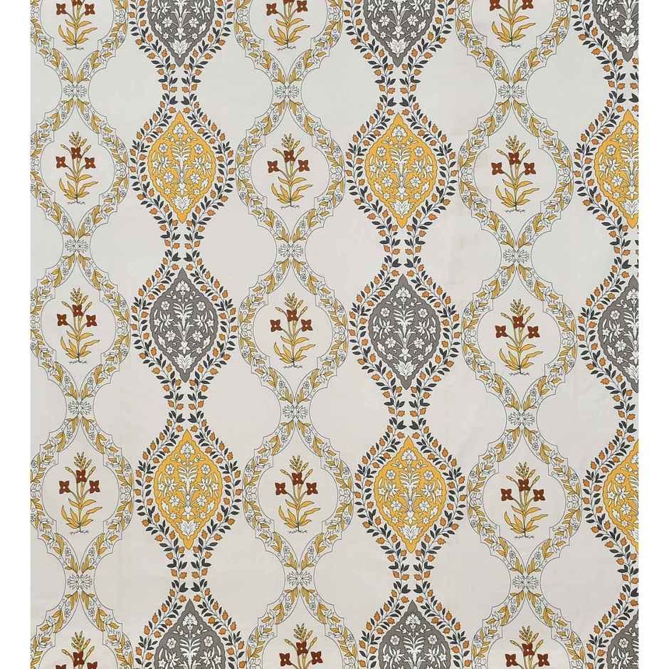 Casacraft by Pepperfry Fitted King Abstract 220 TC Microfiber Bedsheet, 2 Pillow Covers | White